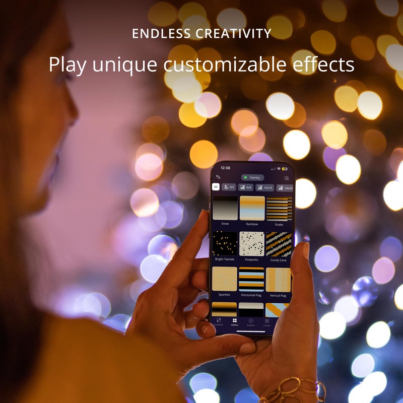 Twinkly Strings 400 LED RGB, LED Light String for in- and Outdoor, Smart LED Lights, Mappable LEDs, Compatible with Alexa and Google Home, IP44, Green Wire, 105ft - Image 4